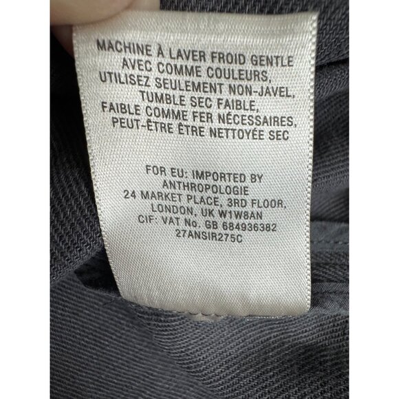 Anthropologie M & Eve Womens Gray Linen-Blend Mini Skirt W/Button Accents Sz 12 - Picture 7 of 13